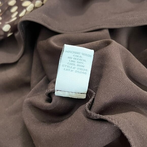 Vintage Dressbarn Polkadot Midi Slip Dress Brown 8 Bias Cut‎ 90s Y2K Whimsygoth - Picture 8 of 11